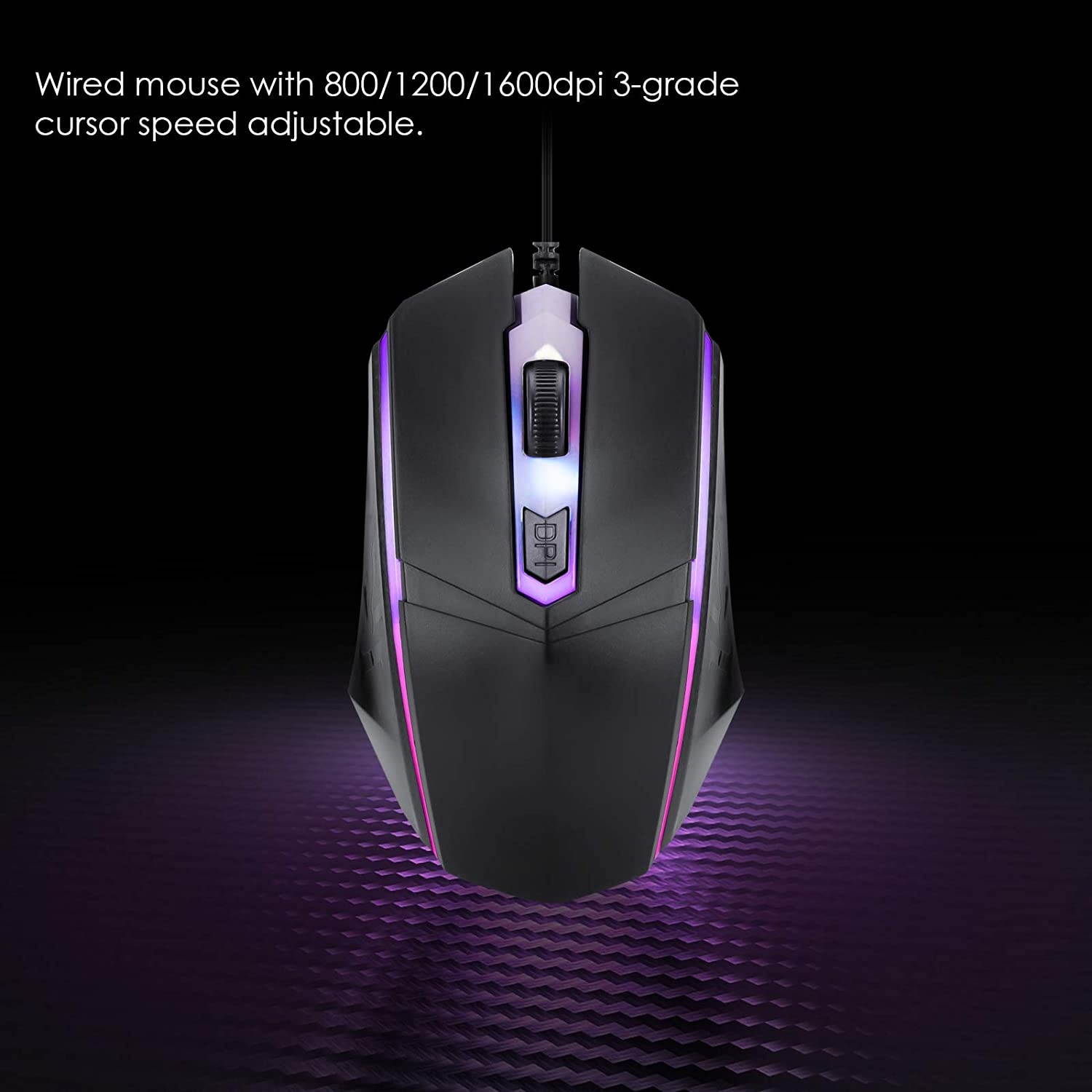 SOONHUA RGB Gaming Keyboard and Mouse Combo,104 Keys Backlit Computer Keyboard with Gaming Ergonomic Keyboard Mouse, USB Wired Set for PC Gamer Laptop Work