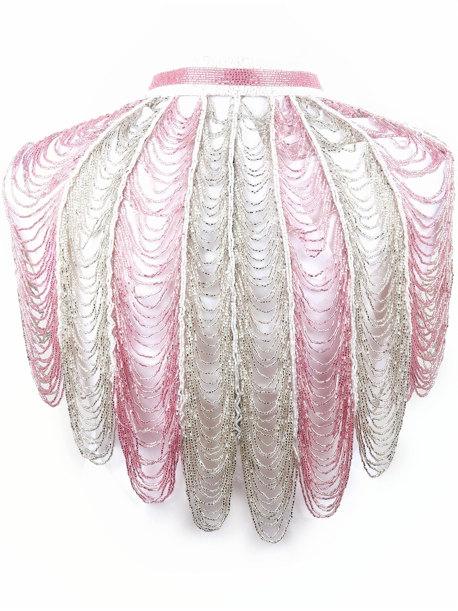 Odette Pink Embellished Fancy Short Cape