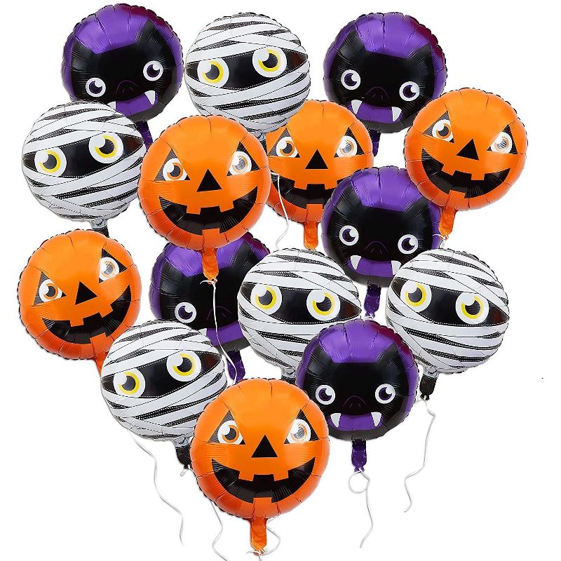 Halloween Foil Balloons (13 x 8 Inches, 15 Pack)