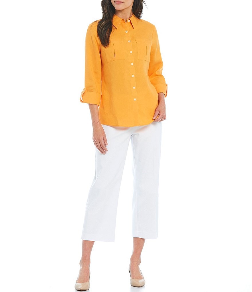 Investments Petites Hannah Gold Label Non-Iron Hemp Relaxed Shirt