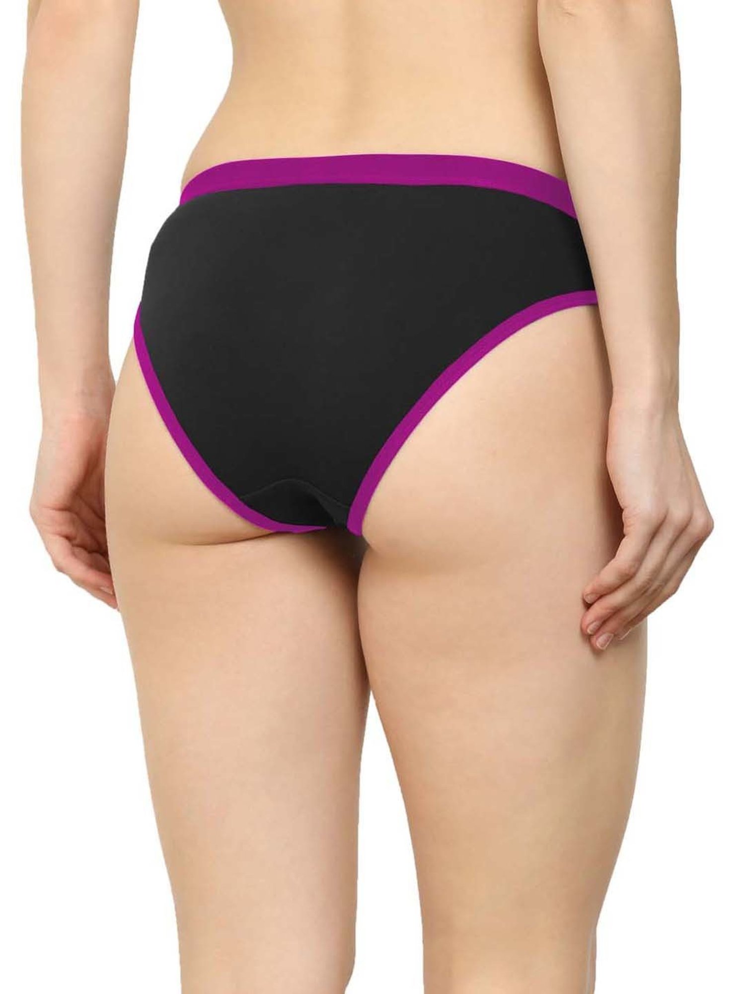 AROUSY Purple & Blue Bikini Panties - Pack Of 3
