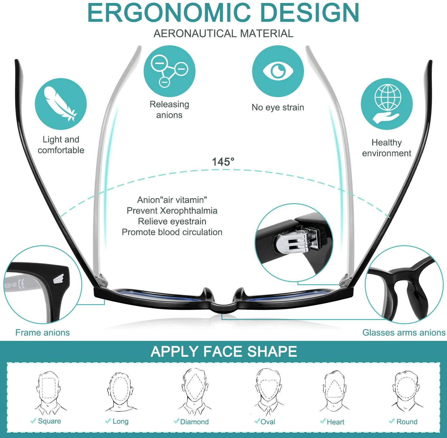 Blue Light Blocking Glasses - 3Pack Computer Game Glasses Square Eyeglasses Frame, Blue Light Blocker Glasses for Women Men, Anti Eye Eyestrain Reading Gaming Glasses Non Prescription