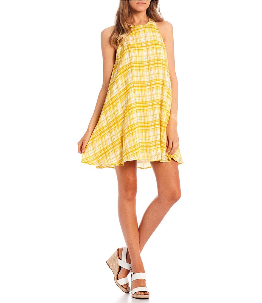 Coco + Jaimeson Sleeveless Scoop-Neck Plaid Printed Shift Dress