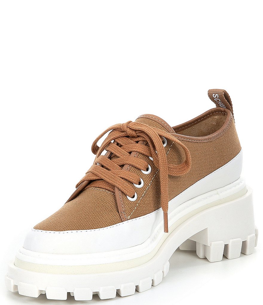 Schutz Krystal Canvas Lug Sole Platform Oxford Sneakers