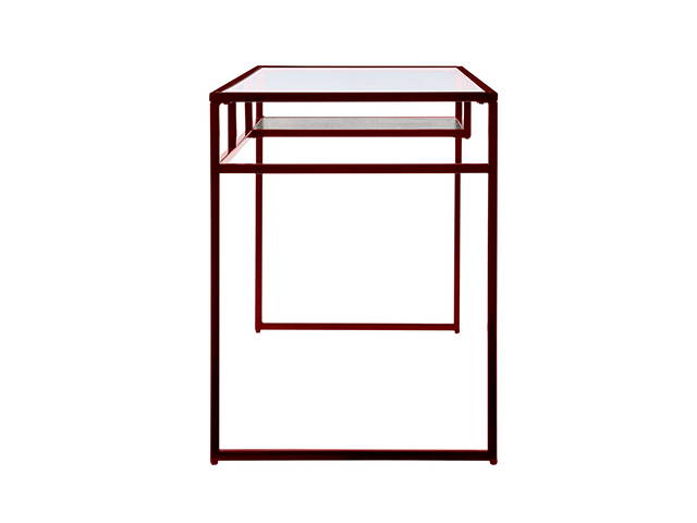 Metal & Glass Top Desk, Home Office Writing Desk, Makeup Table Desk Vanity for Home Decor,Blue,GT116