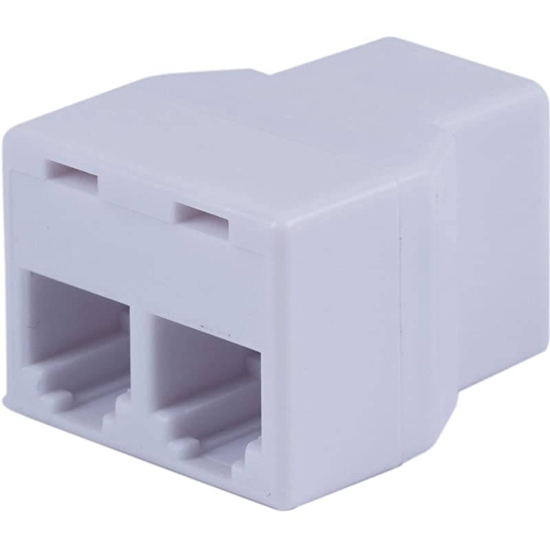 Duplex inLine Coupler 2 Pack Ideal for Answering Machines Modems Fax Machines Caller ID Displays Ideal for Home or Office Discreet Design All Brands White 46065