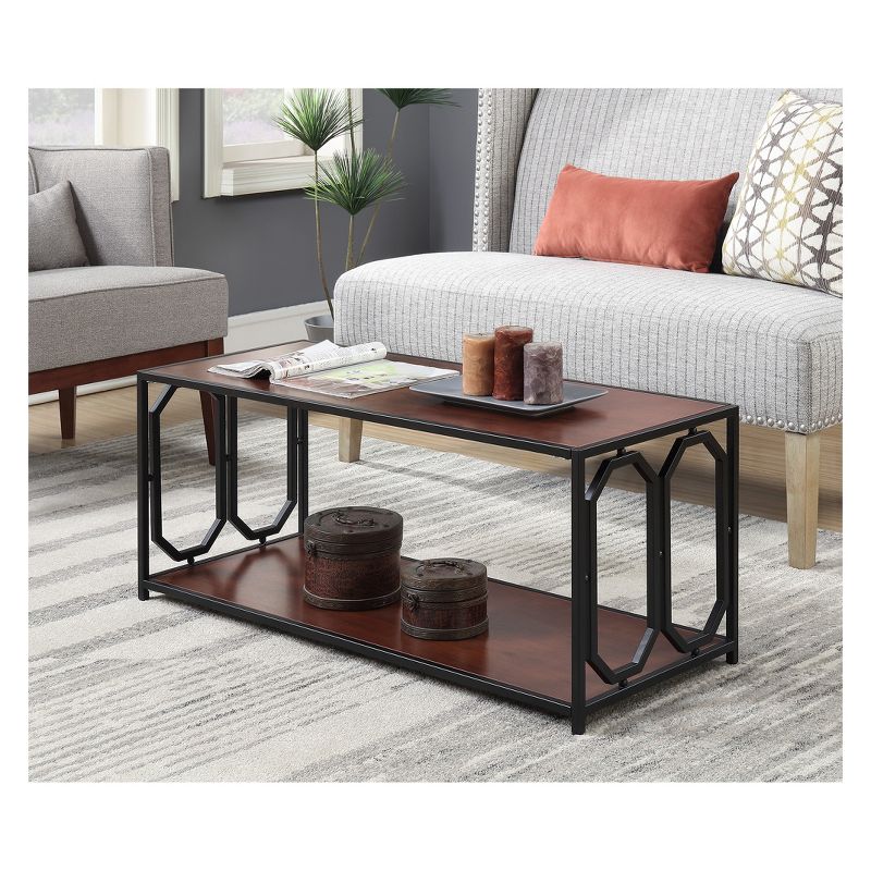 Omega Metal Frame Coffee Table Cherry/Black - Breighton Home