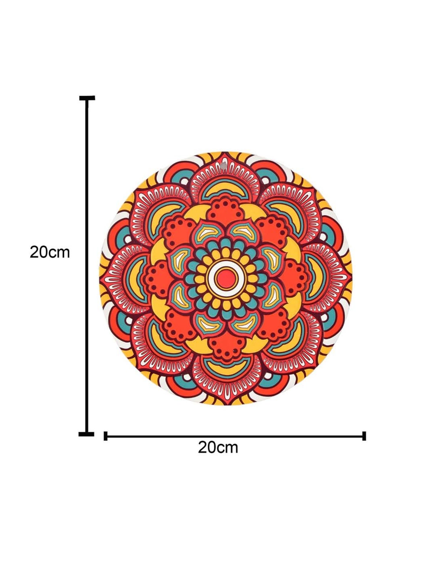 TAYHAA Red & Yellow Ceramic Delightful Mandala Coasters - Set of 2