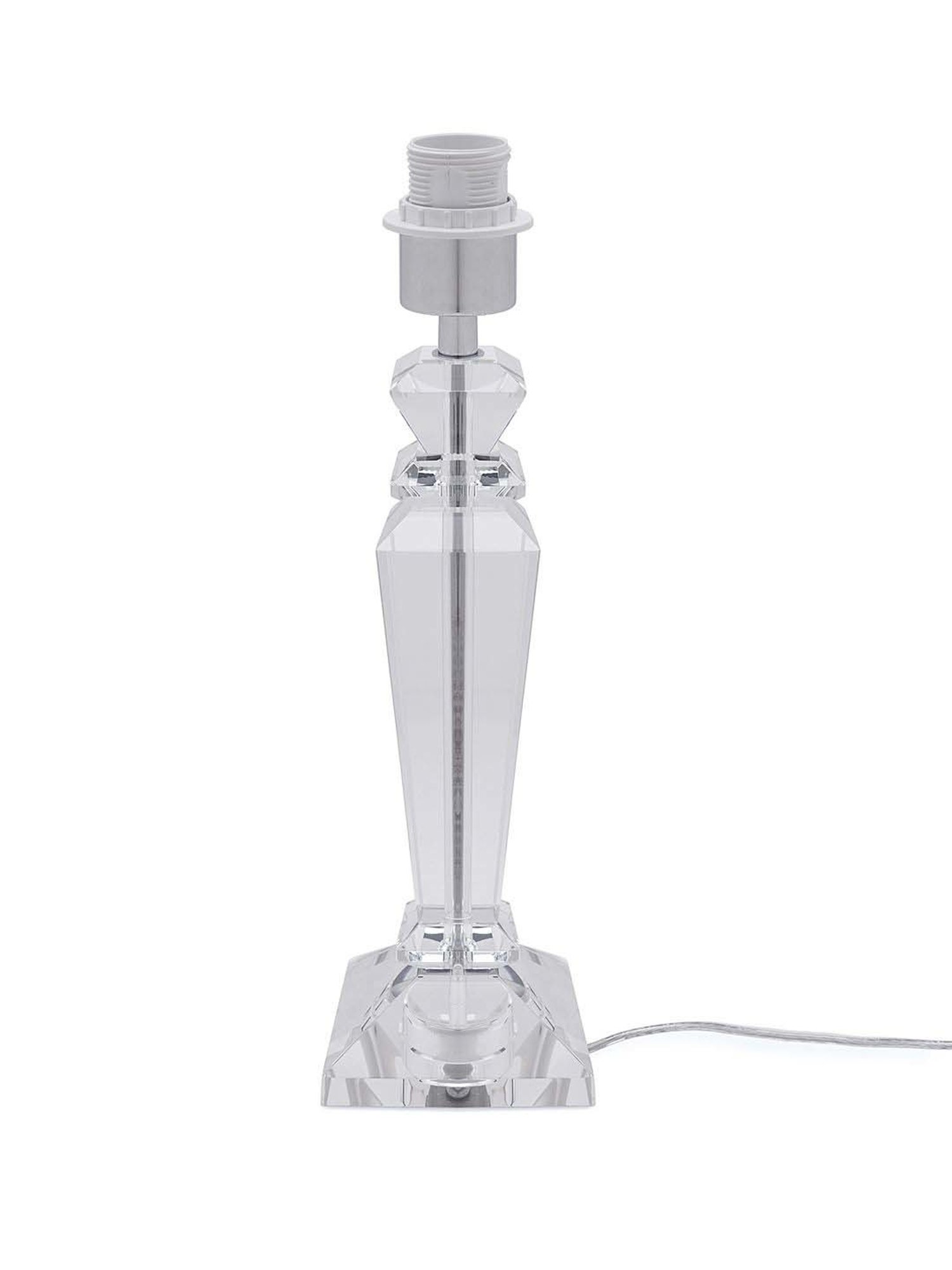 Pure Home and Living Grey Glass Trophy Shaped Table Lamp Stand