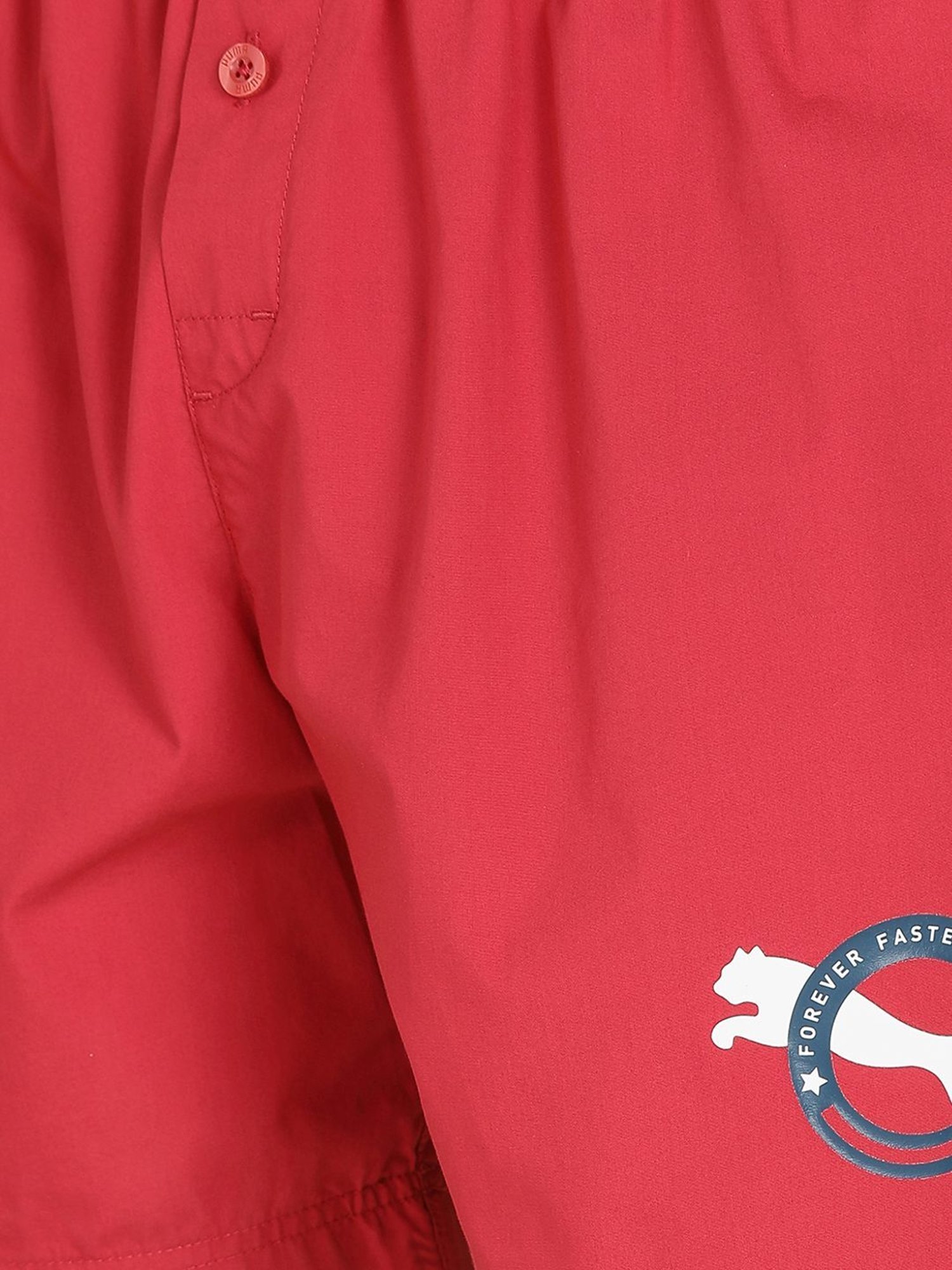 Puma Basic Red Cotton Regular Fit Printed Boxers