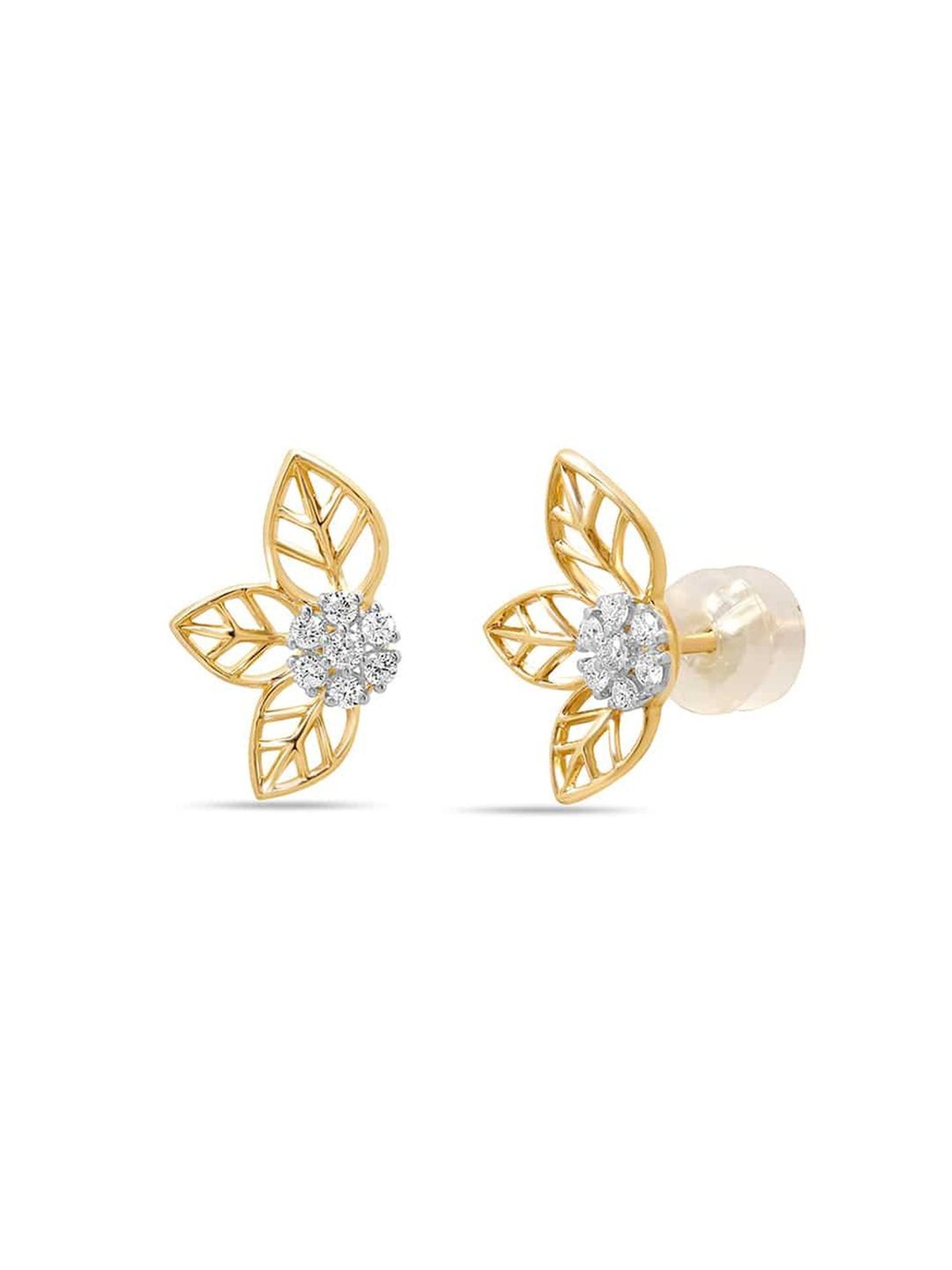 Mia By Tanishq Nature's Finest 14k Gold Bloom Bling Stud Earrings