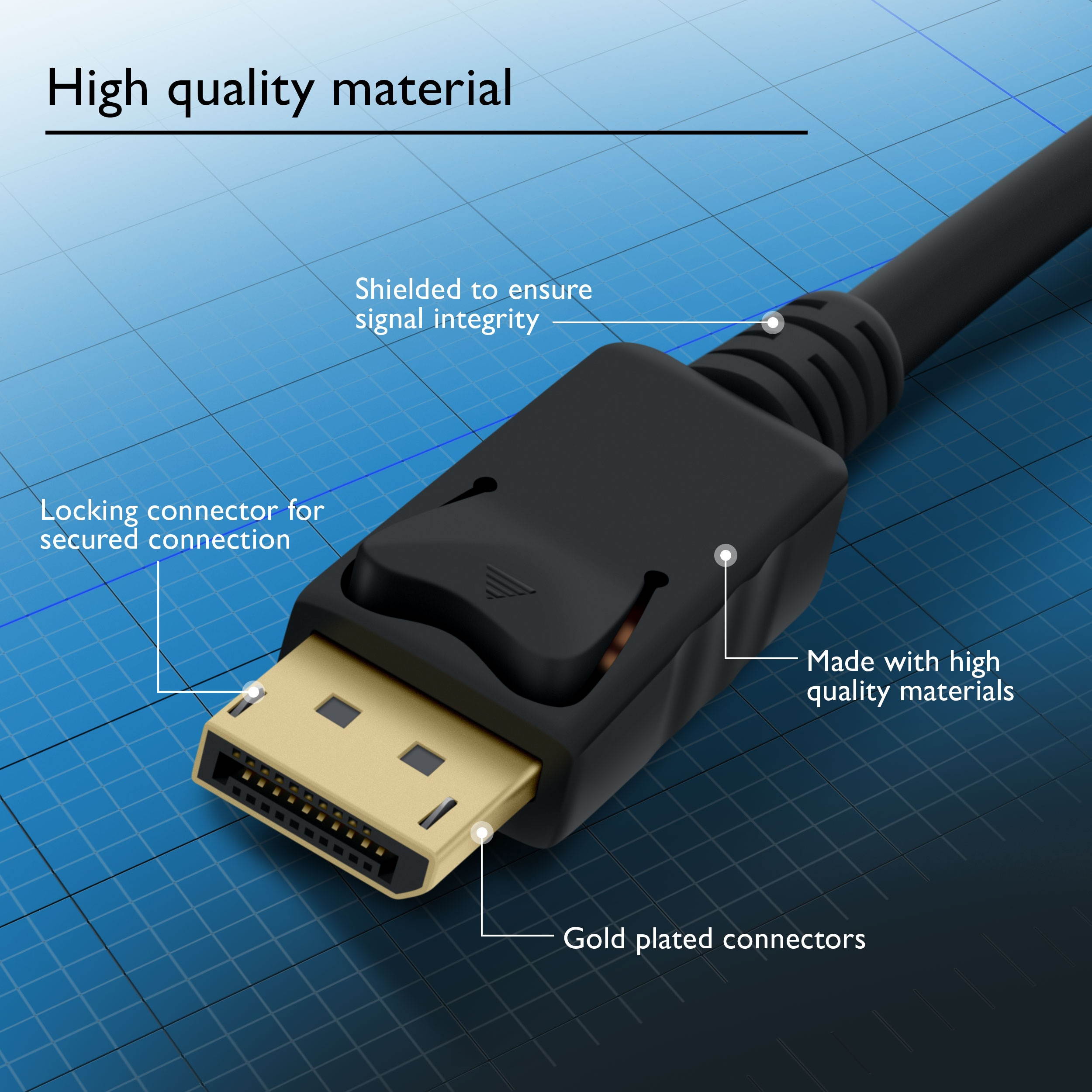DP to DP Cable, GearIT 15 Feet Gold Plated DisplayPort to DisplayPort Cable - 4K Resolution Ready, Black