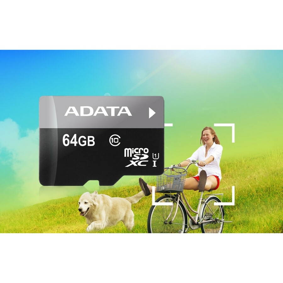 ADATA AUSDX64GUICL10-RA1 Premier 64 GB micro SDHC/SDXC UHS-I U1 Memory Card with One Adapter