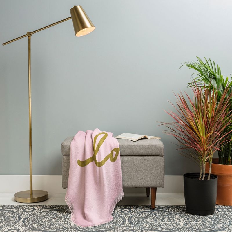 Lisa Argyropoulos Hello Love Pink Woven Throw Blanket - Deny Designs