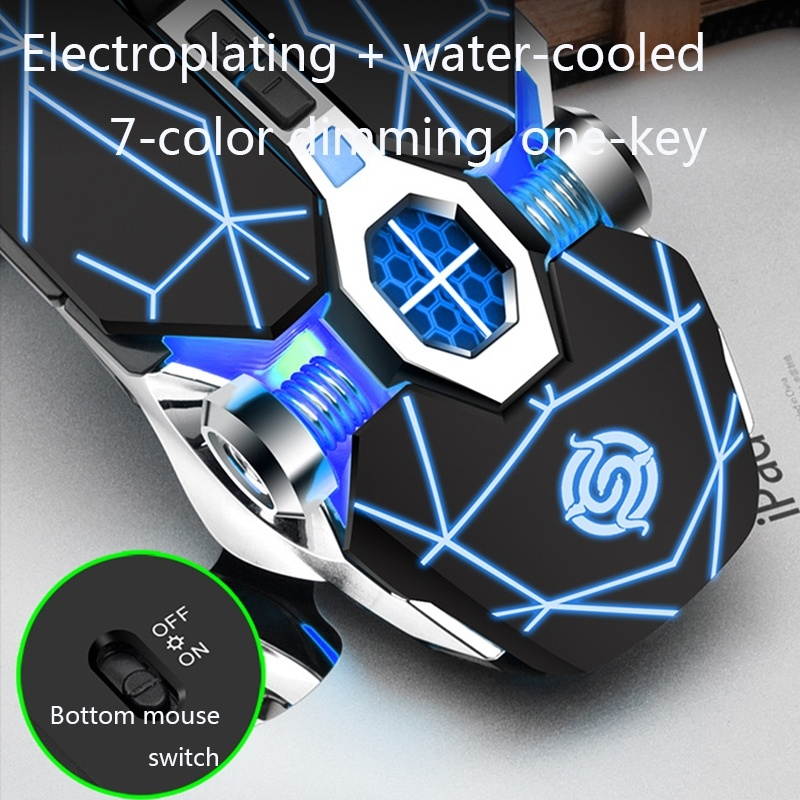 1600 DPI 7-Keys Computer Gaming 2.4G Wireless Mouse, Colour: Flywheel Black