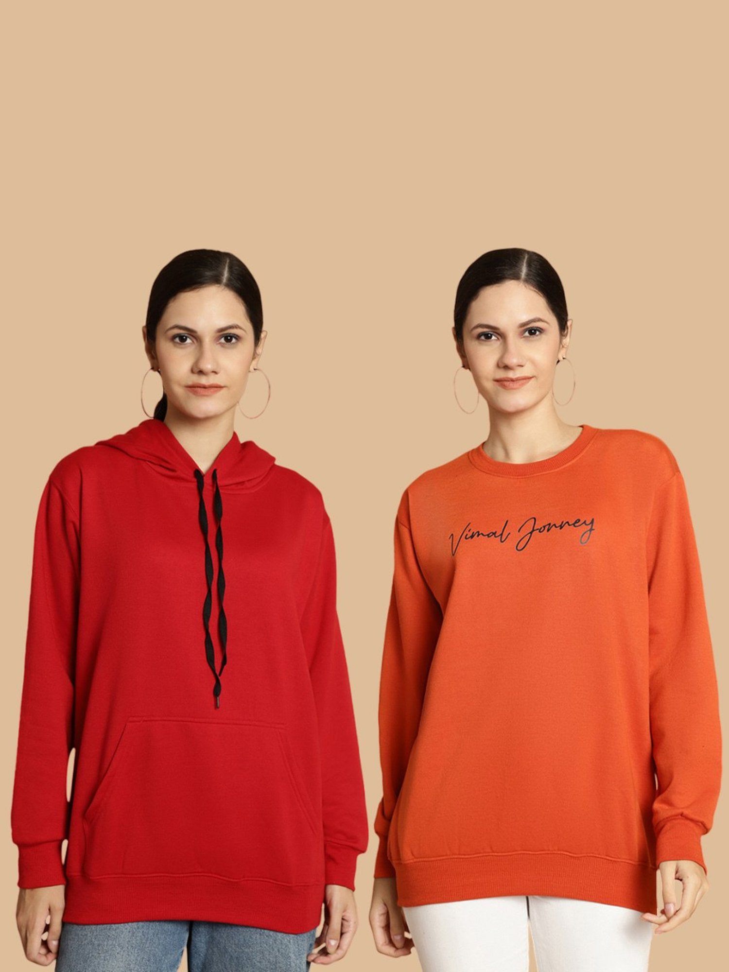 Vimal Jonney Maroon & Rust Printed Sweatshirt - Pack Of 2