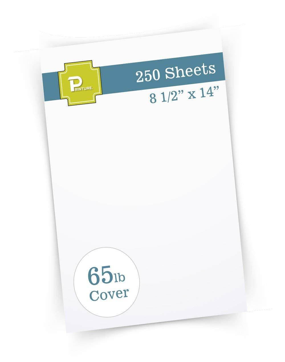Printure Pure White Legal Size Cardstock (8 1/2&rdquo; X 14&rdquo;) - 65lb Cover - Great for Menu Paper, Documents, Programs (250 Sheets)