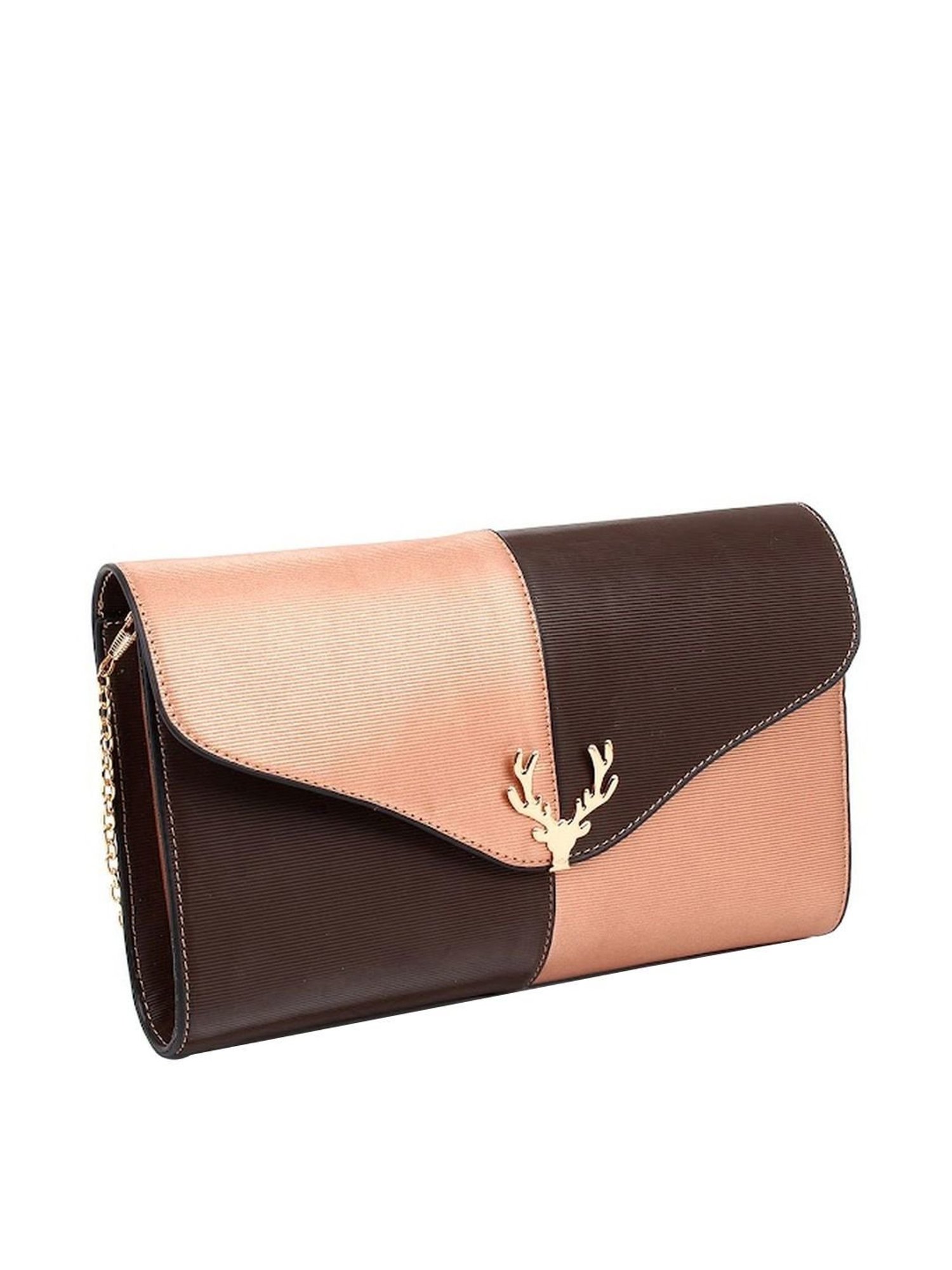 Spice Art Brown & Peach Clutch