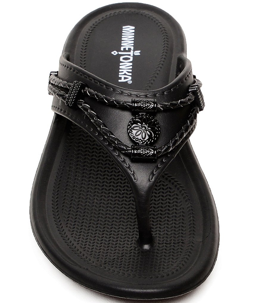 Minnetonka Silverthorne Prism Waterproof Wedge Thong Sandals