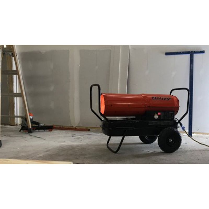 HeatFast HF125K 125,000 BTU Portable Home Jobsite Forced Air Kerosene/Diesel Salamander Torpedo Space Heater with Thermostat Temperature Control