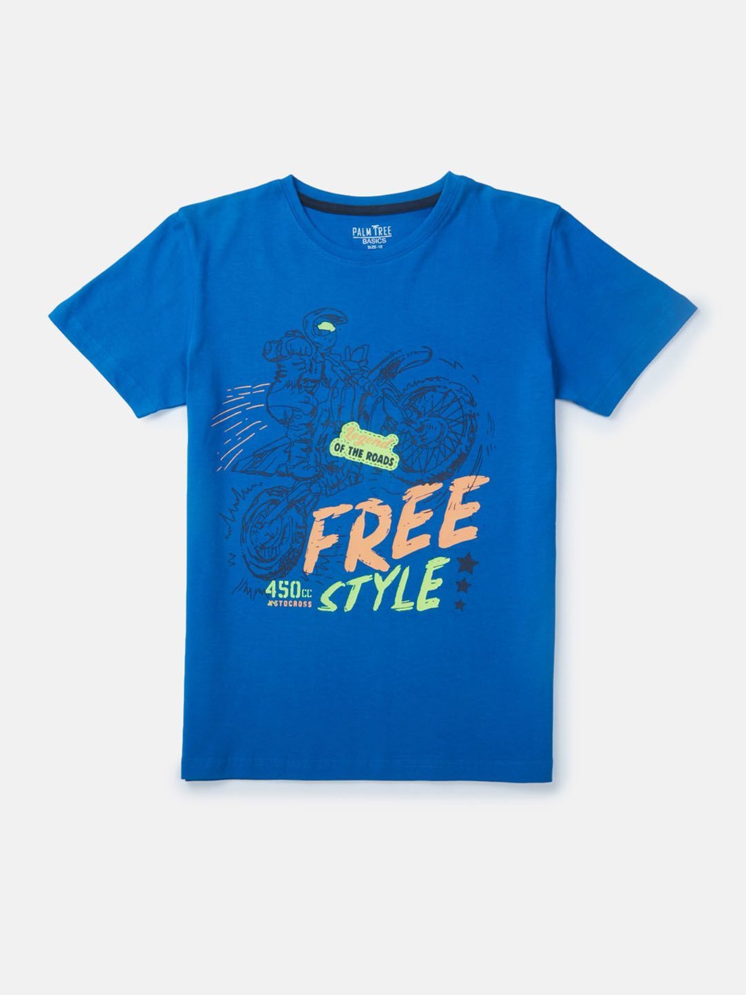 Palm Tree Kids Blue Printed T-Shirt