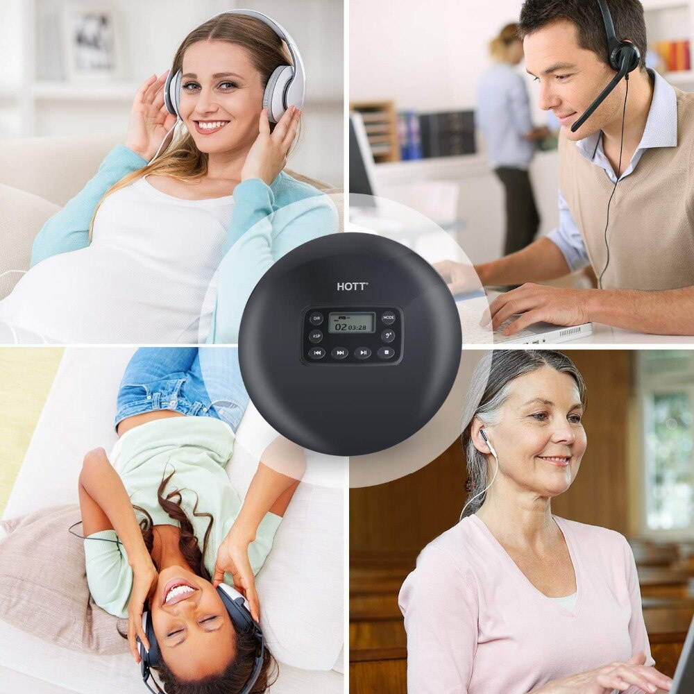 CD Player Rechargeable  CD Player Personal Disc Player with LCD Display, Music Walkman cd player for Kids &Adults