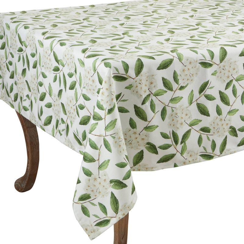 55" Polyester Floral Tablecloth Green - Saro Lifestyle