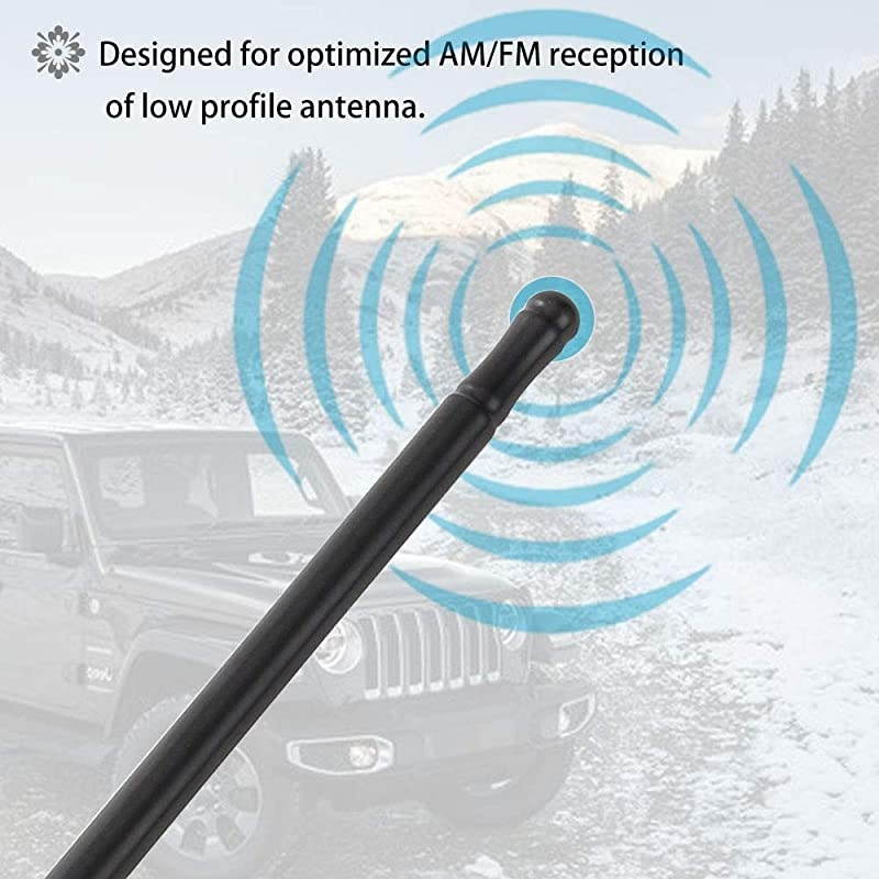 Radio Antenna for Jeep Wrangler 7-inch Flexible Metal Car Radio Antenna for 2007 to 2020 Jeep Wrangler JK JKU JL JLU Sahara Rubicon 2 4 Door Gladiator
