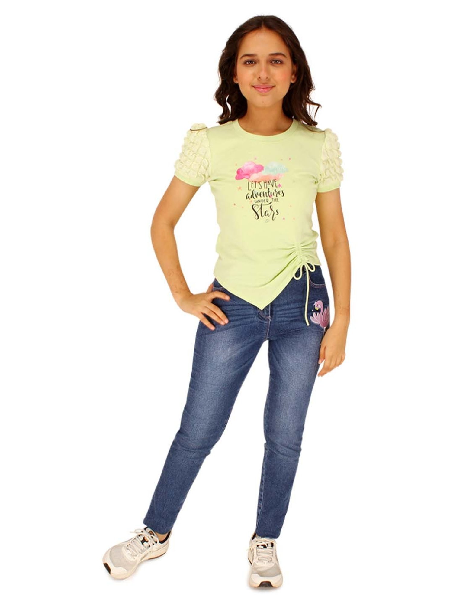 Cutecumber Kids Green Printed Top