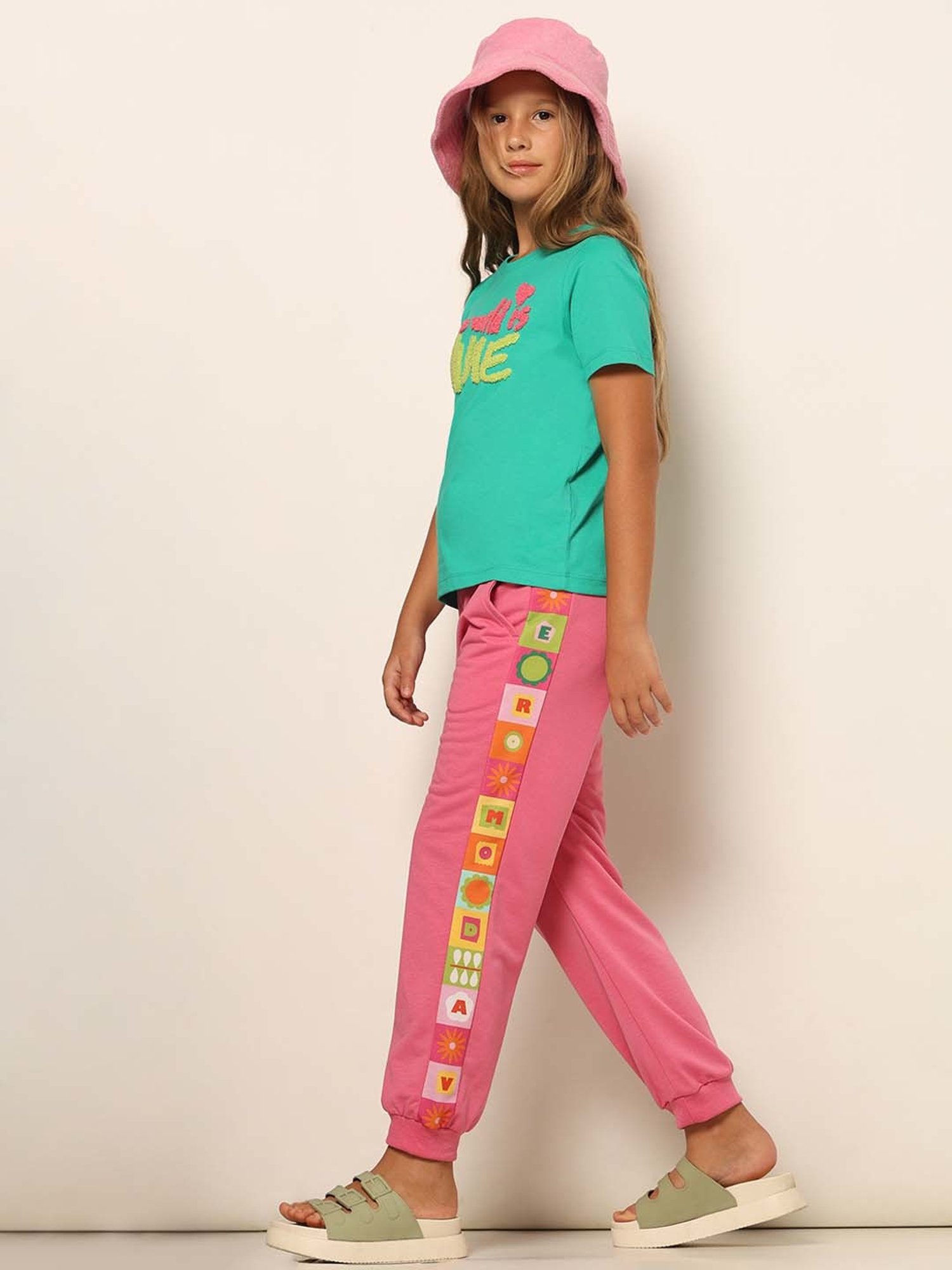 Cub McPaws Kids Teal Blue Cotton Over Dyed Trackpants