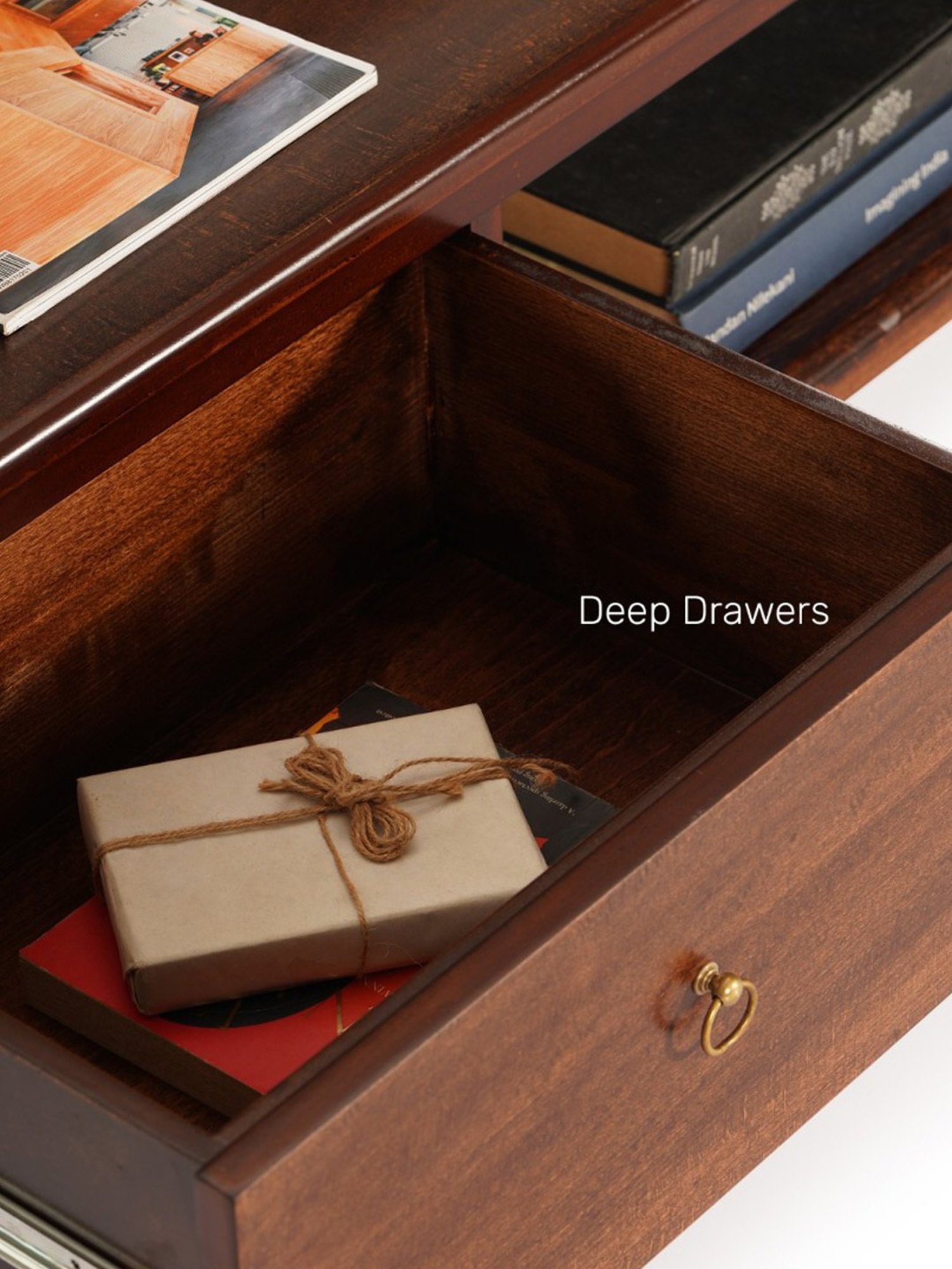 Delite Kom Flex Flowery Wenge & Acacia Dark Engineered Wood TV Entertainment Unit