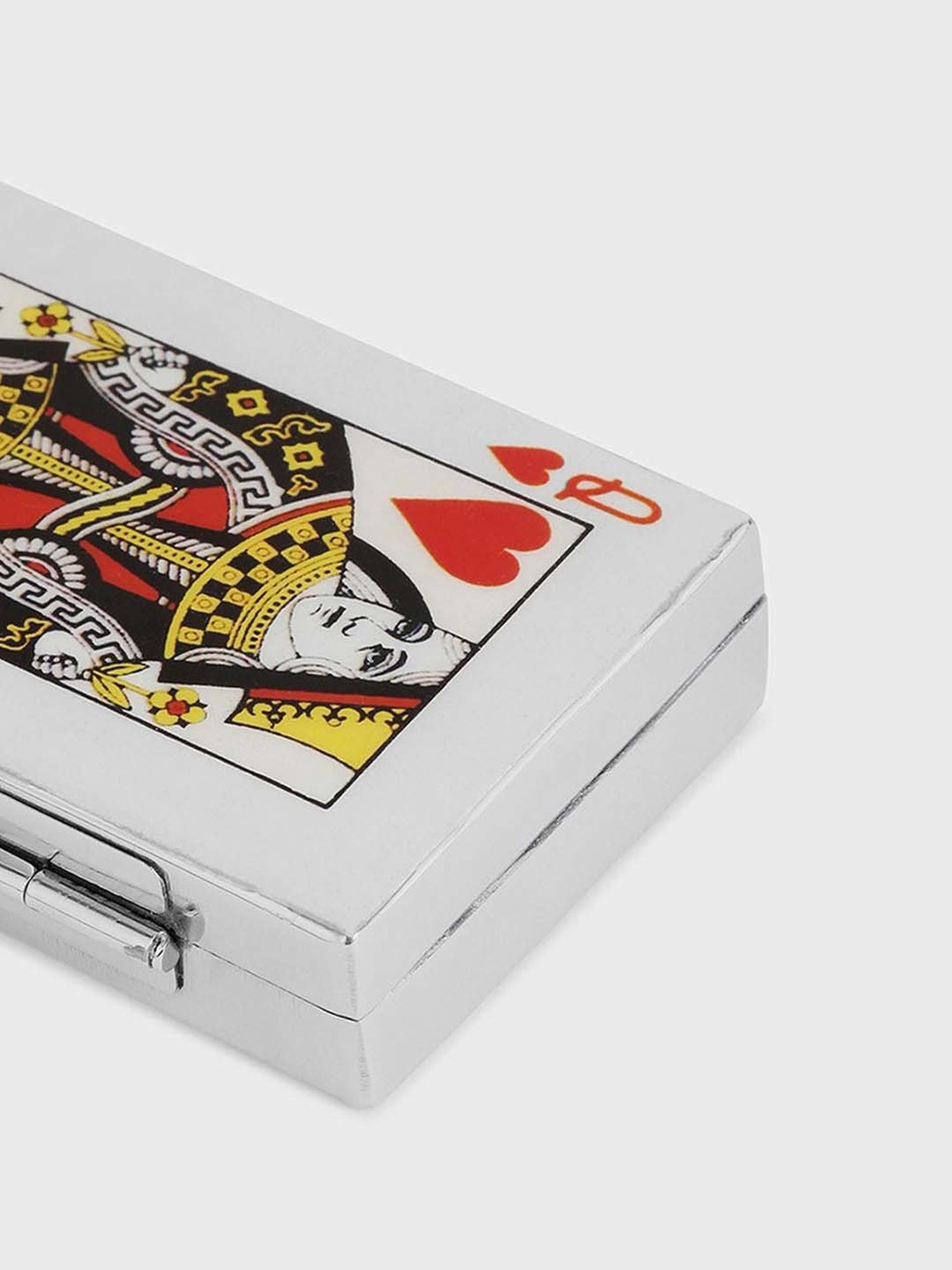 Fabindia Home Vivaram Multicolor Metal Box With Playing Queen Cards - Set of 53