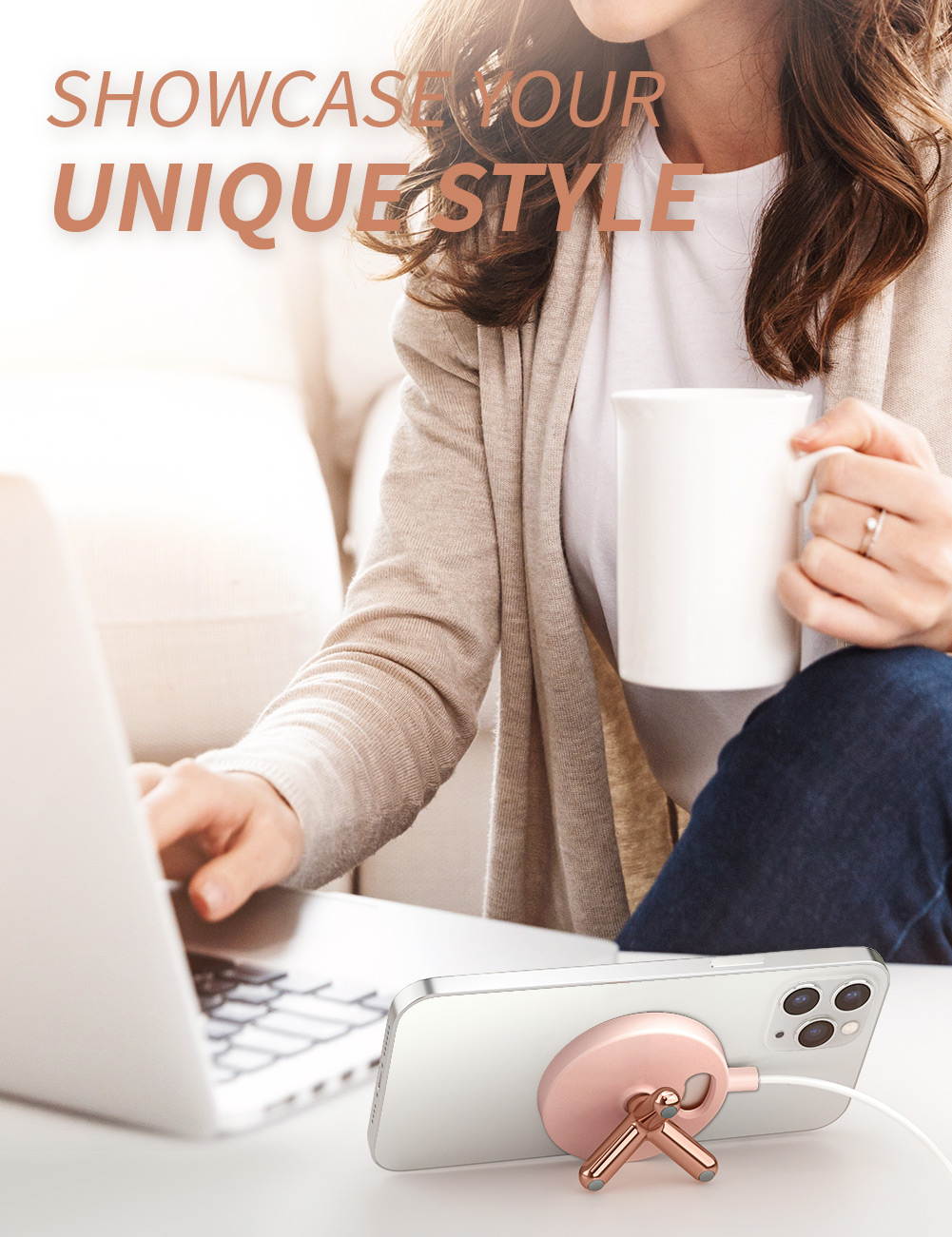 i-Blason Cosmo Series Phone Stand for Magsafe Charger, MagSafe Stand Holder with Muti-Angle Support Compatible with Apple Magsafe Charger (Marble)