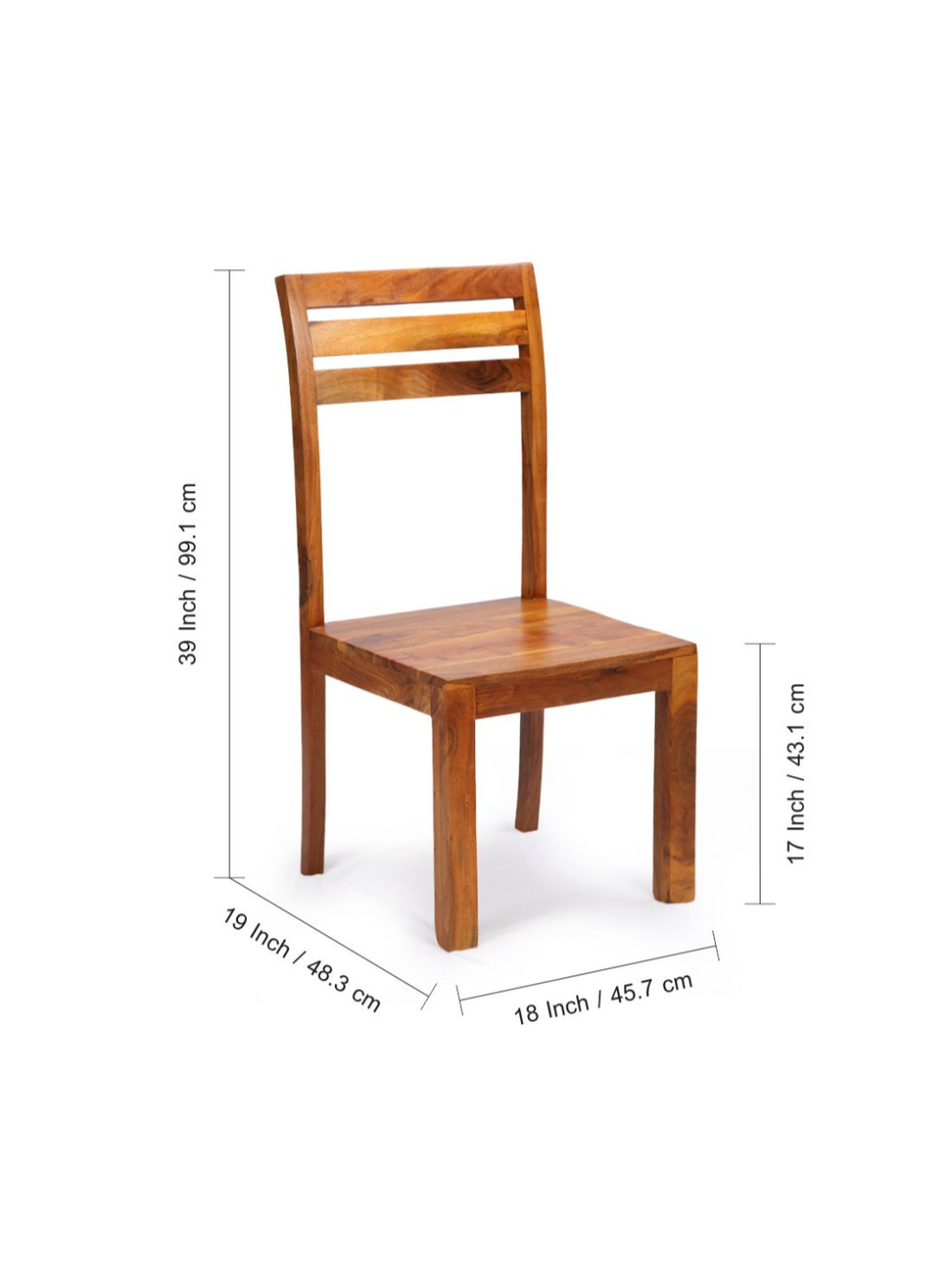 ExclusiveLane Centaur Brown Acacia Wood Handcrafted Dining Chair Honey Finish