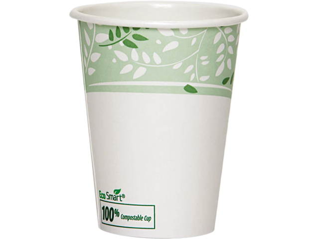 Dixie 2342PLA EcoSmart Hot Cups, PLA Lined Paper, Viridian, 12 oz., 1000/Carton