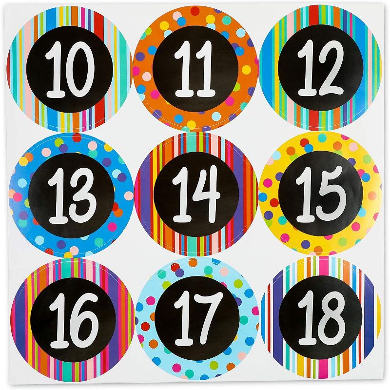 Bright Creations 36 Packs Number Stickers for the Office, Classrooms Supplies(4 Inches)