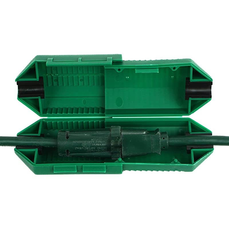 Green  Electrical Extension Cord Protective Safety Cover WaterResistant Indoor Outdoor Cord Fastening Cord Retention Management AV patio string lights holiday wedding event lights