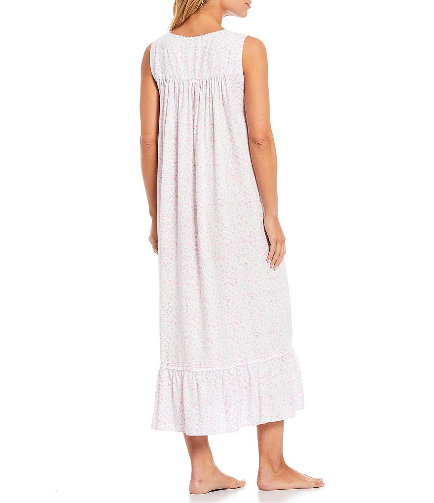 Eileen West Ditsy Floral Print Woven Square Neck Sleeveless Ballet Nightgown