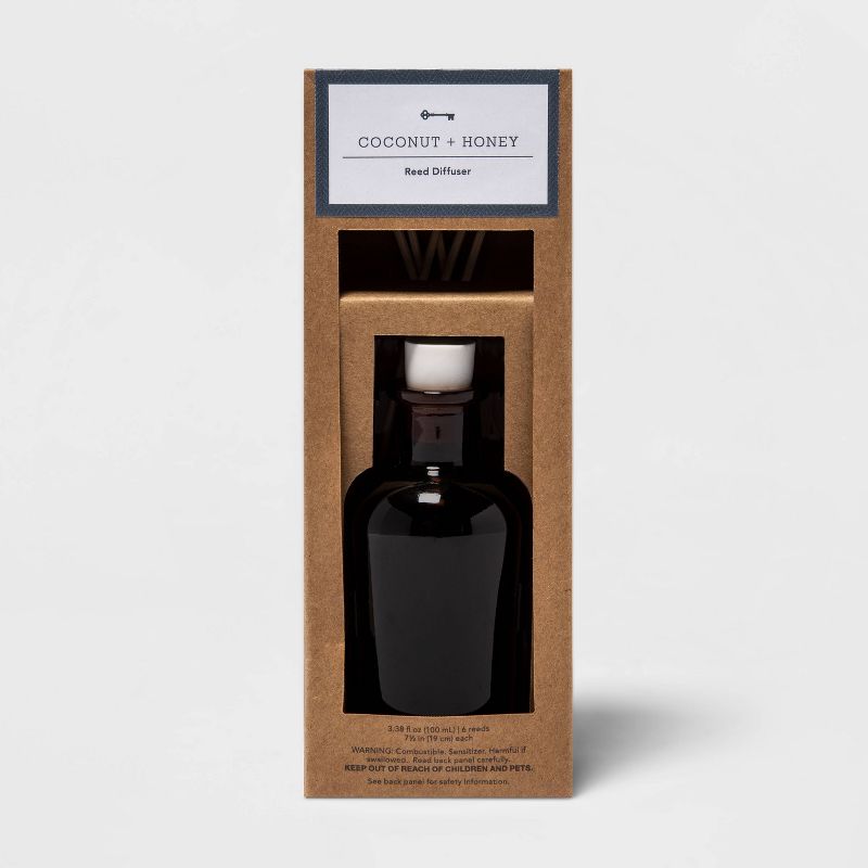 100ml Amber Glass Coconut and Honey Oil Reed Diffuser - Threshold™