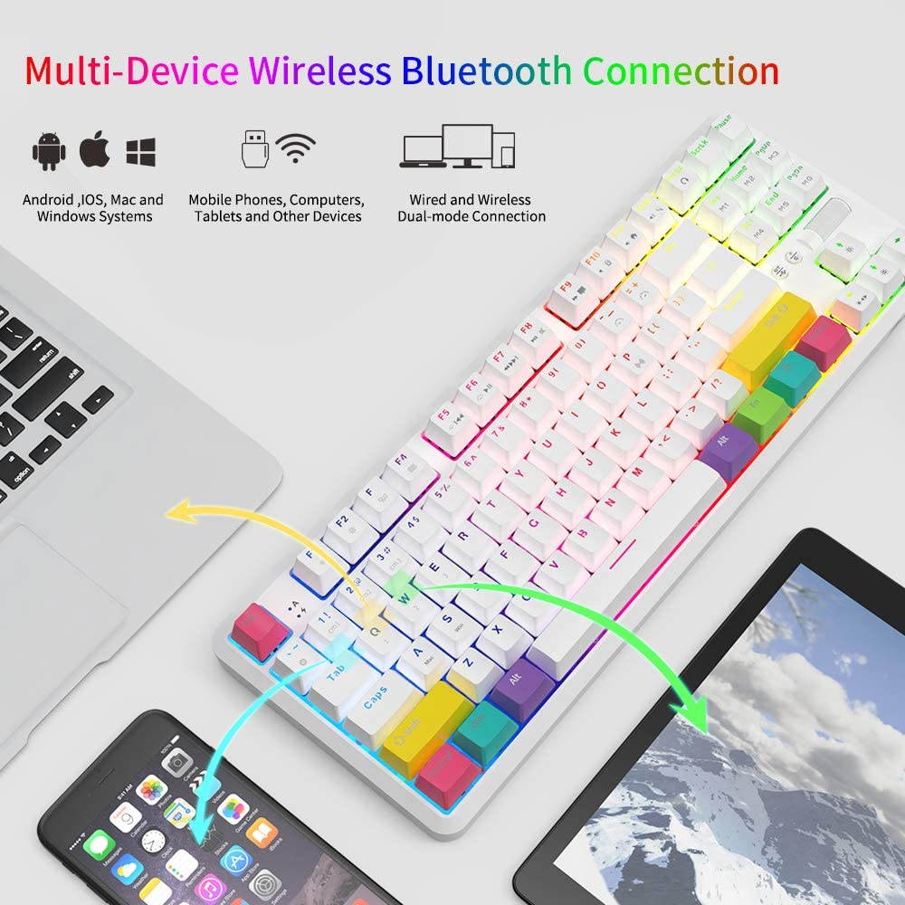 Glorious Modular Mechanical Gaming Keyboard (GMMK)- Barebone Edition (DIY Assembly Required) (Full Size, Black) + Glorious Black Aura Keycaps (Bundle)