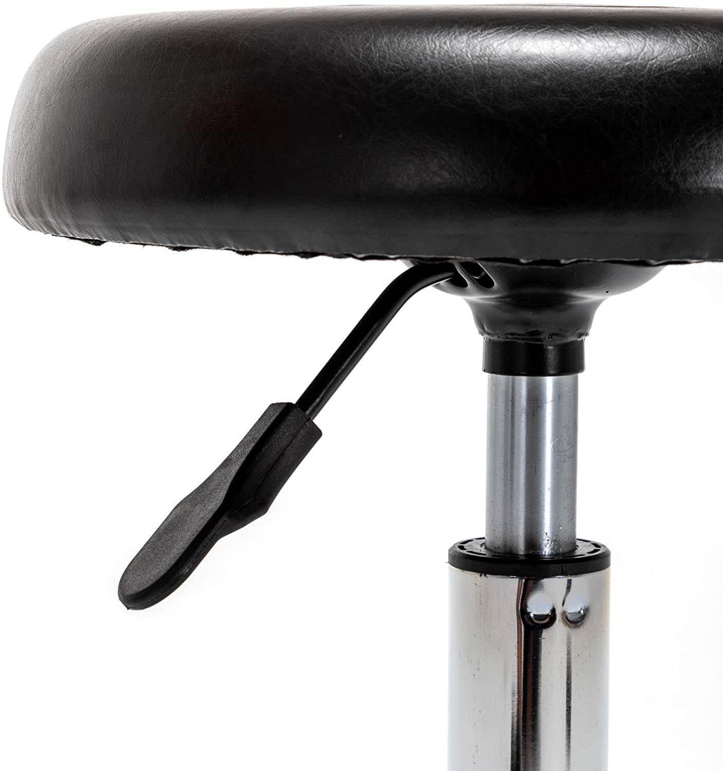 HOMEMAXS Round Swivel Stool Chair, Rolling Drafting Stool Chair with Height Adjustable Base for Office and Massage Spa Medical Salon Tattoo Beauty Barber (Black)