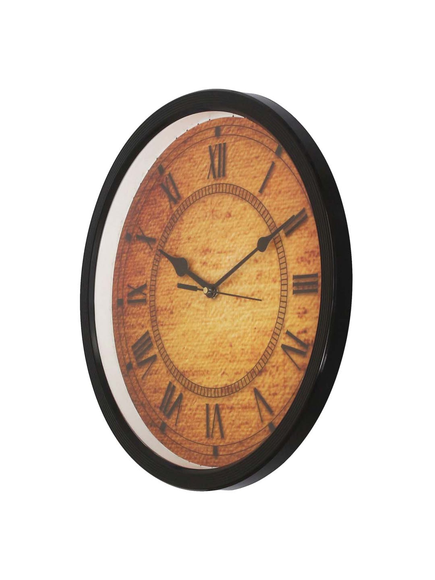 eCraftIndia Designer Round Analog Black Wall Clock