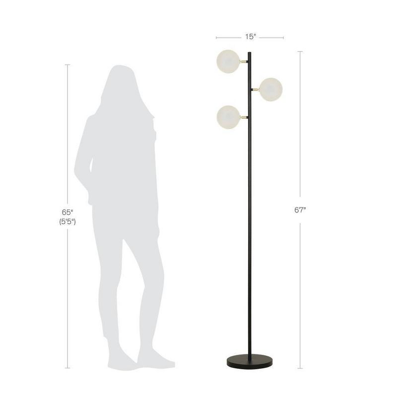 67" Track Tree Floor Lamp Black (Includes LED Light Bulb) - Cresswell Lighting