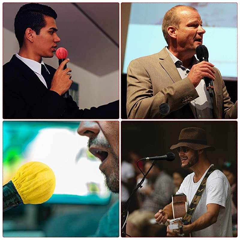 Pieces Disposable Microphone Cover Non-Woven Microphone Cover Windscreen Mic Cover Protective Cap for KTV Recording Room News Gathering, 3 Inch