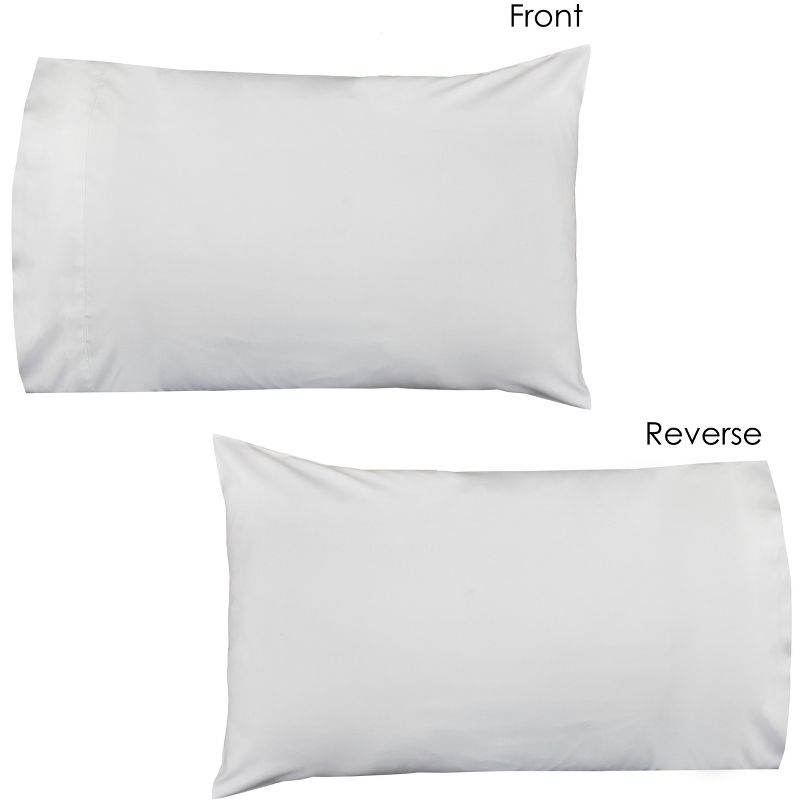 Set of Two White Pillowcases Solid Color Bedding Accessories Microfiber Pillow Covers - Store51 LLC..