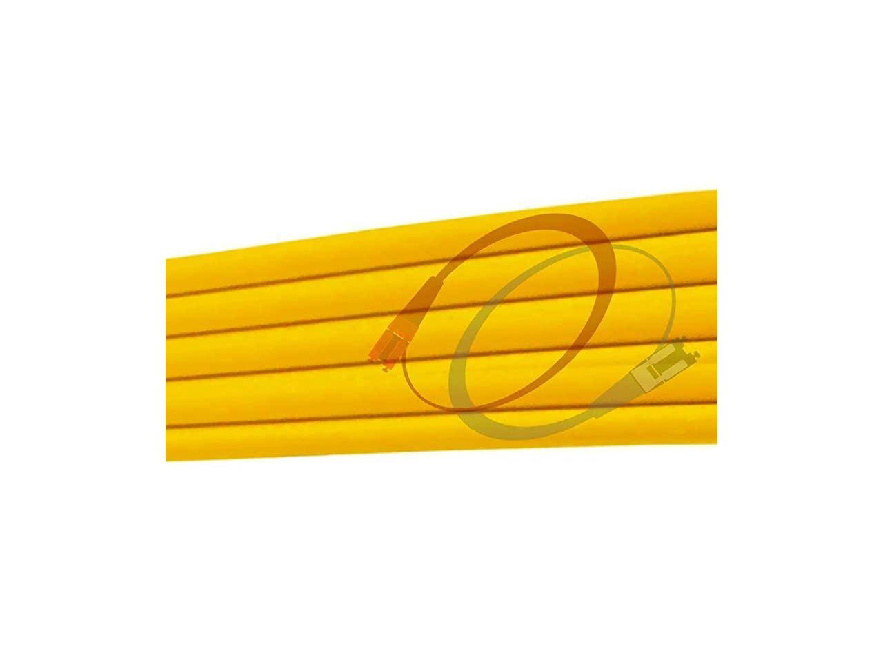 Nexhi- 3M OS2 LC LC Fiber Patch Cable | Duplex 9/125 LC to LC Singlemode Jumper 3 Meter (9.84ft) | Length Options: 0.5M-300M | 1g 10g sfp 10gbase lc/lc dx Yellow Zip-Cord PVC ofnr lc-lc