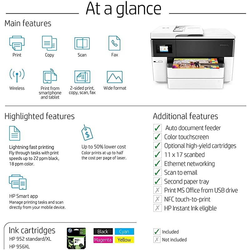 OfficeJet Pro 7740 Wireless AllinOne Printer + Standard Ink