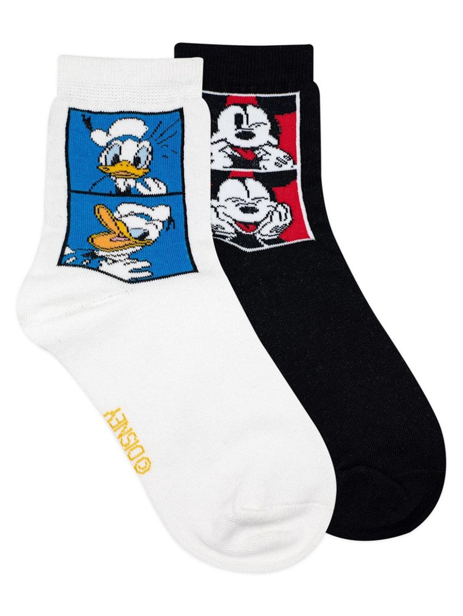BALENZIA Black & White Cartoon Socks (Pack of 2)