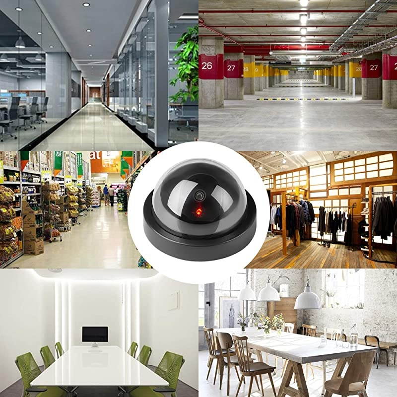 Dome Dummy Fake Security CCTV Dome Camera Simulation Monitor with LED Blinking LightOutdoorIndoor Use for Homes amp Business1 Pack