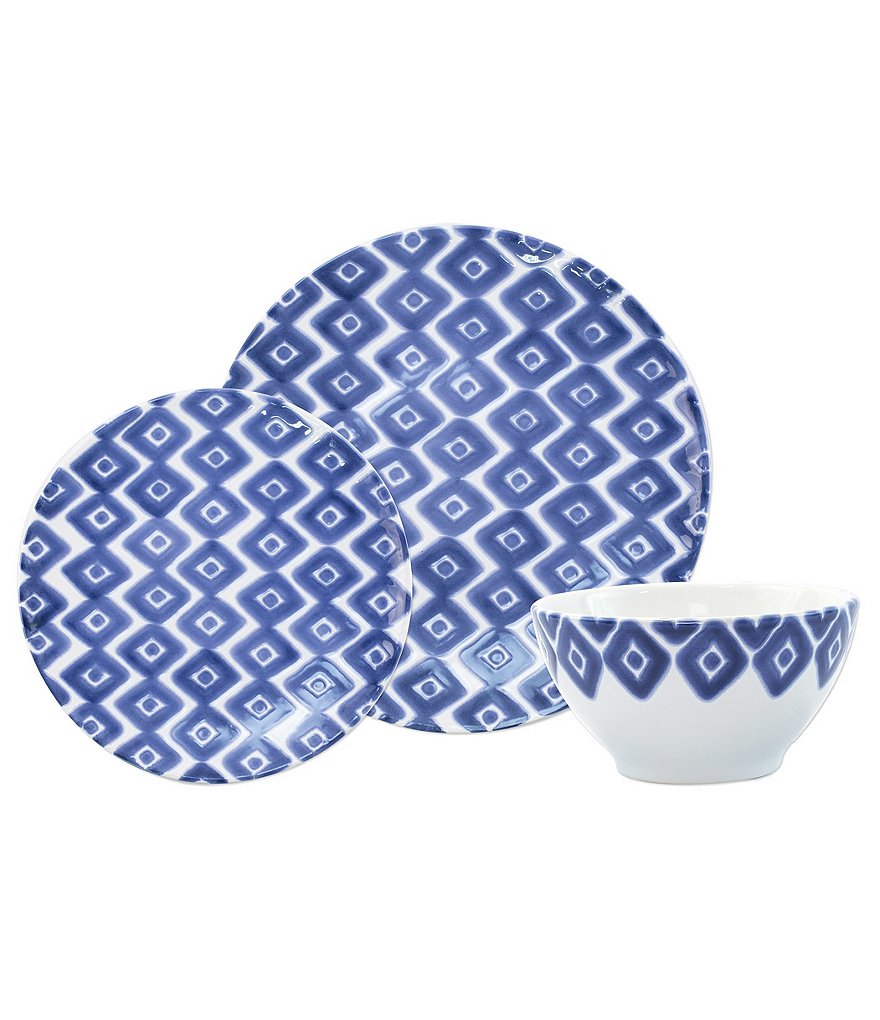 VIETRI Santorini Diamond 3-Piece Place Setting